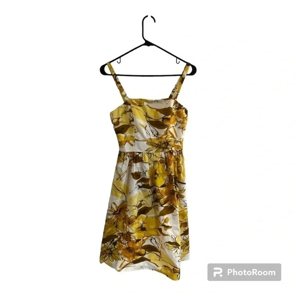 Adrianna Papell size 2 yellow flower dress - Picture 1 of 7